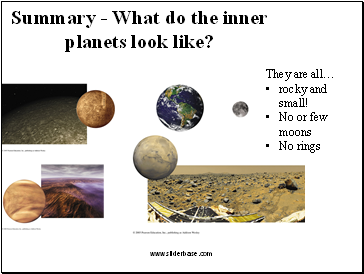 Summary - What do the inner planets look like?