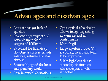 Advantages and disadvantages
