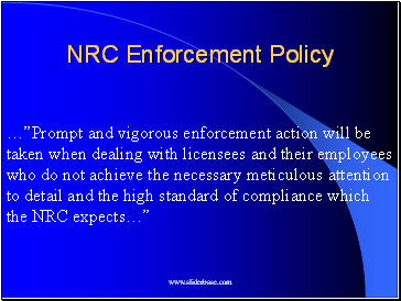NRC Enforcement Policy