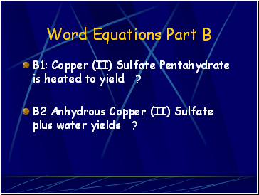 Word Equations Part B