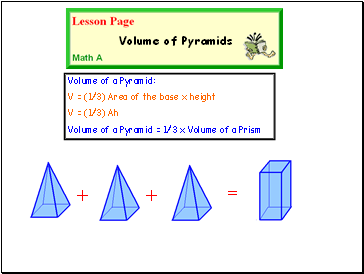 Volume of a Pyramid: