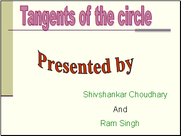 Tangents of circle