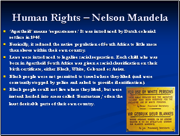Human Rights  Nelson Mandela