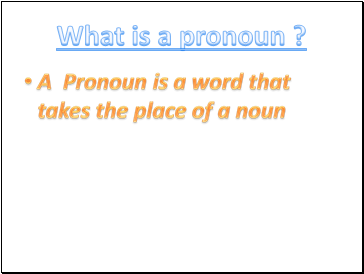 What is a pronoun ?