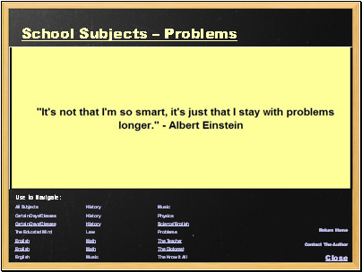 School Subjects  Problems