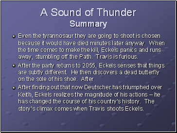 A Sound of Thunder Summary