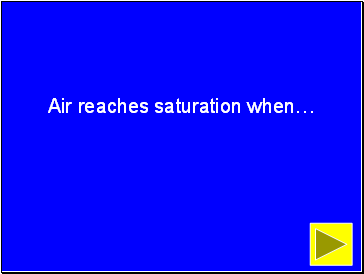 Air reaches saturation when