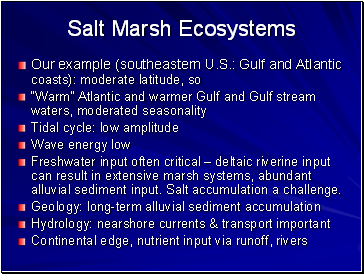 Salt Marsh Ecosystems
