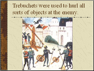Trebuchets were used to hurl all sorts of objects at the enemy.