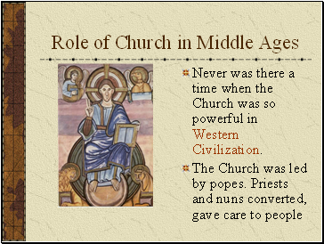 Role of Church in Middle Ages