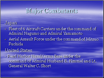 Major Combatants