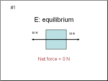 E: equilibrium