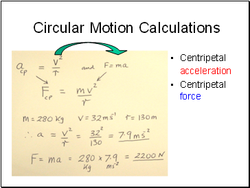 Circular Motion Calculations