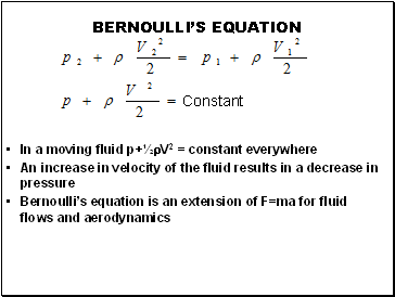 BERNOULLIS EQUATION
