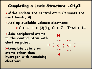 Completing a Lewis Structure -CH3Cl
