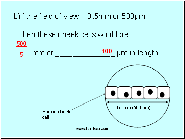 if the field of view = 0.5mm or 500m