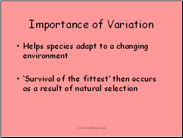Importance of Variation