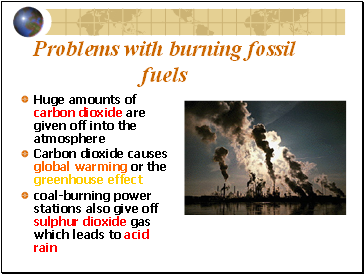 Problems with burning fossil fuels
